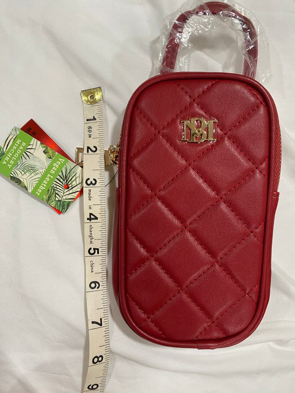 NWT Badgley Mischka Brick Red Phone Case Small Vegan Crossbody Bag